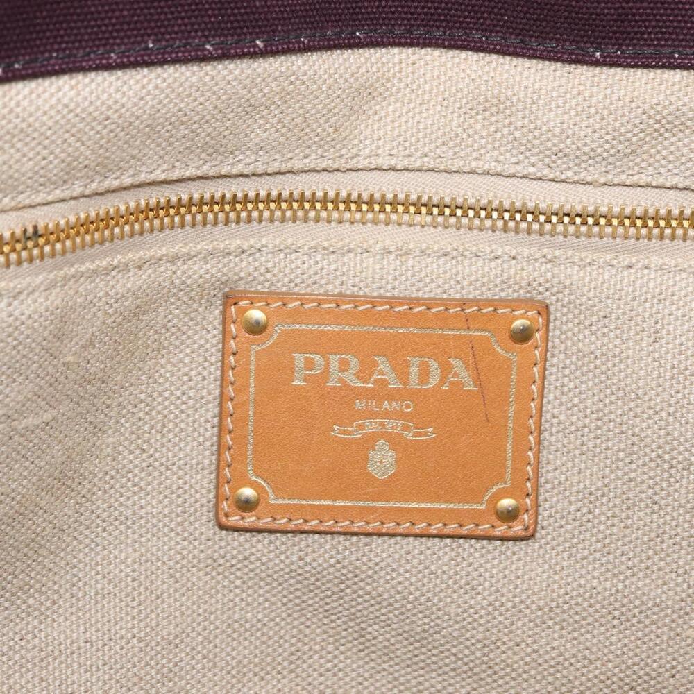 PRADA Canapa GM Hand Bag Canvas Pink Black Auth bs31630 - Picture 10 of 16